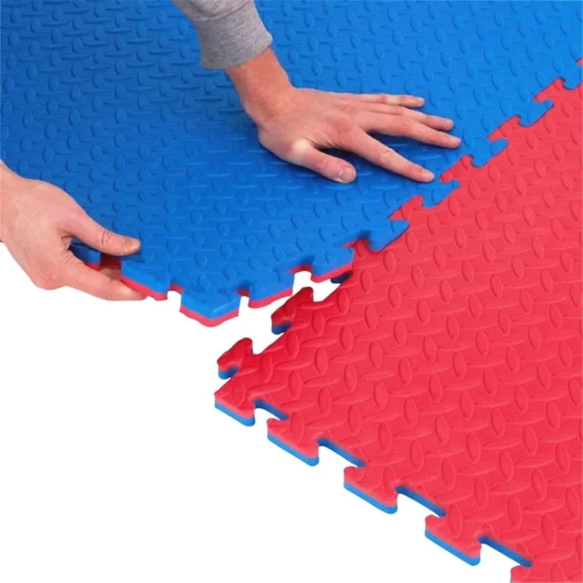 Tatami piso goma eva 2,5 cm espesor grosor 100x100 metro cuadrado m2 rojo  azul colores