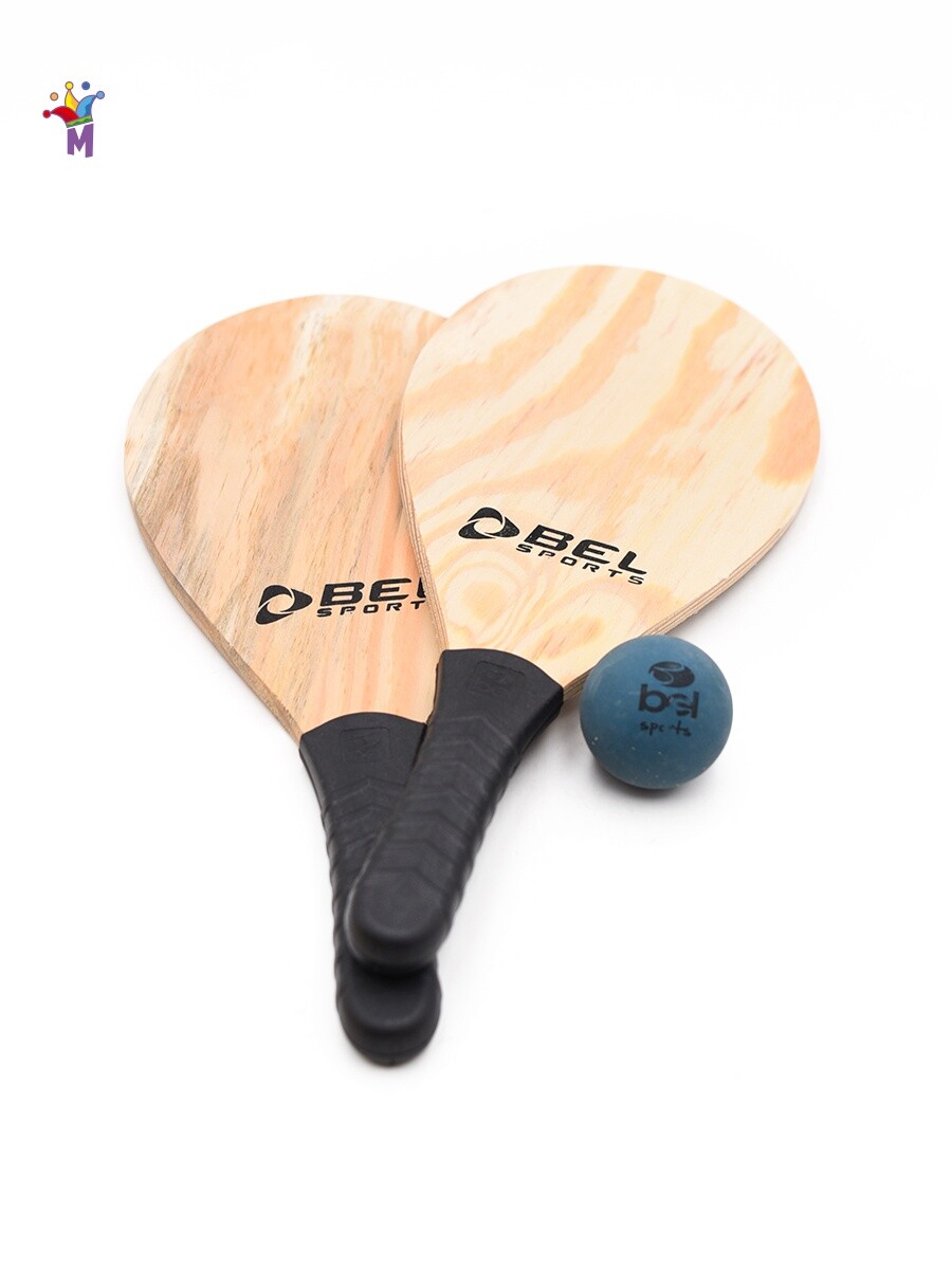 SET DE PALETAS CON PELOTA 45 CM - MADERA 