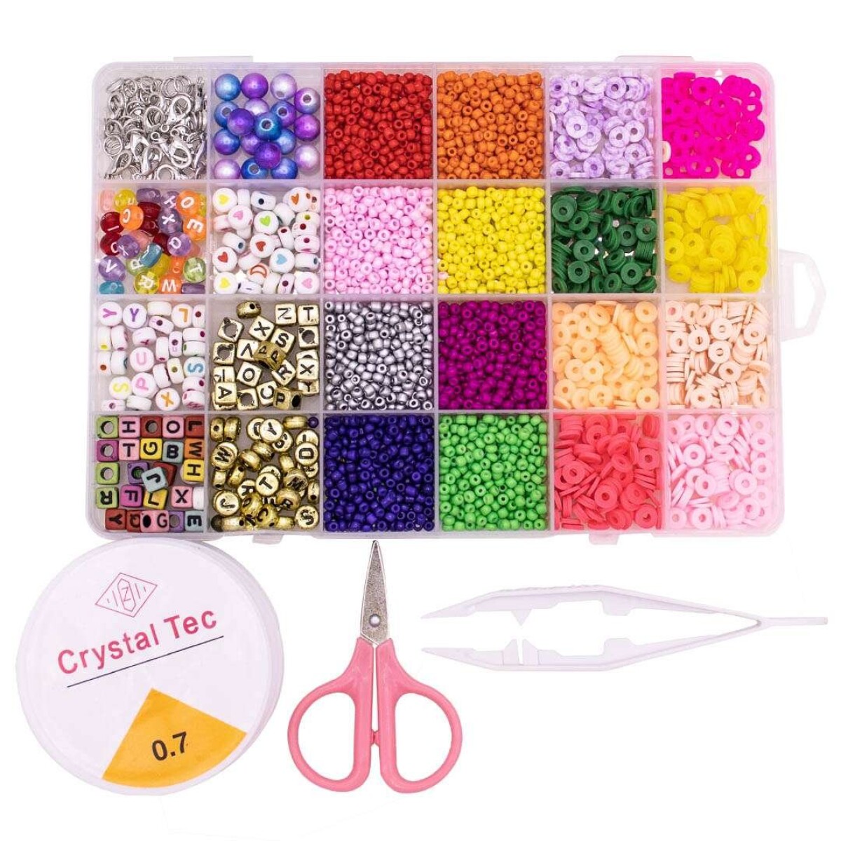 Pulseras Kit 16 Colores Cuentas Crear Pulseras Estuche Niños 