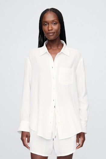 Camisa Muselina Mujer New Off White