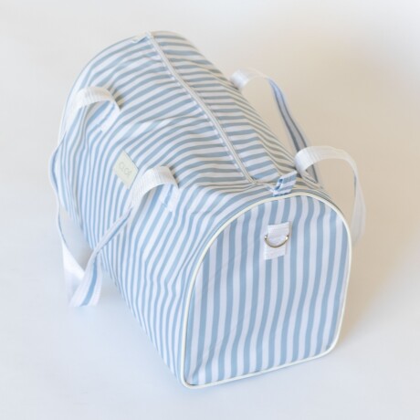 Bolso Duffel Sport Rayas Celeste