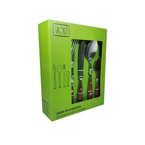Set de Cubiertos Box 24 Piezas Bistro Madera Set de Cubiertos Box 24 Piezas Bistro Madera