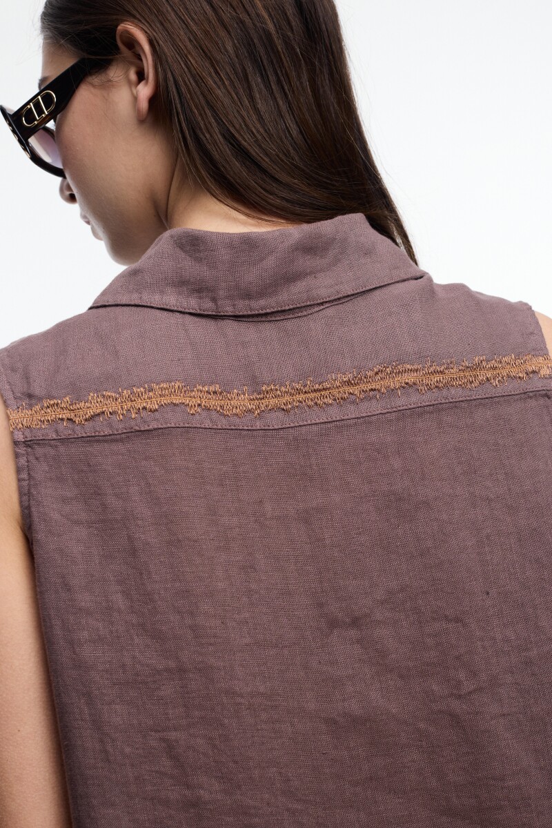 CAMISA SIN MANGAS Marron