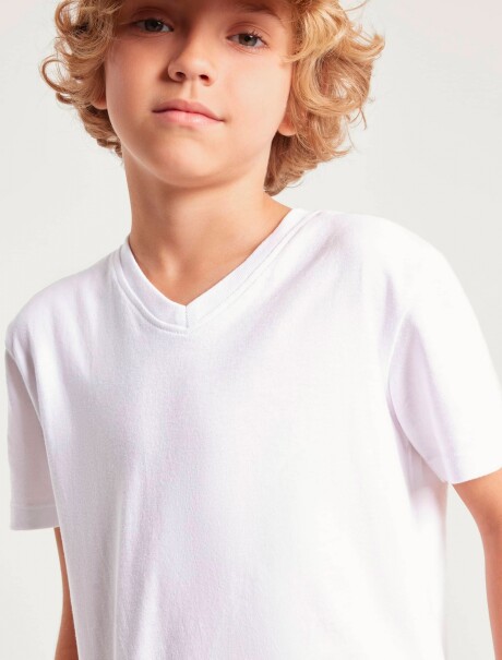 CAMISETA BÁSICA DE ALGODÓN BLANCO