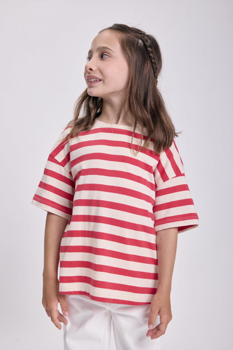Remera - Rayada Rojo 