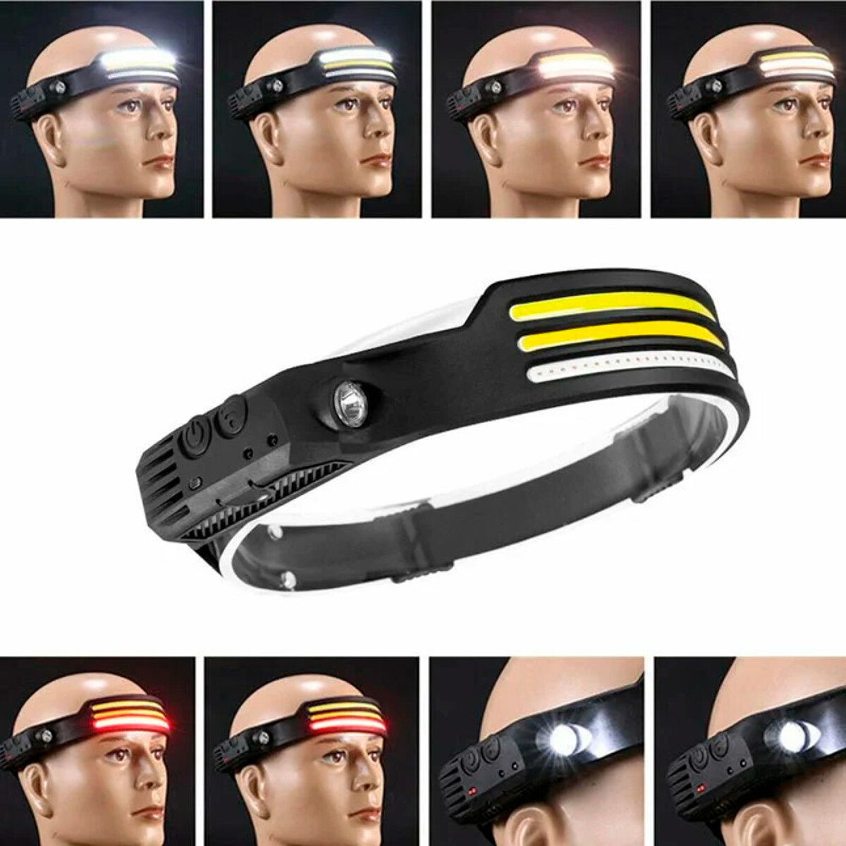 HERRAMIENTAS - LINTERNA VINCHA USB RECARGABLE LED - 