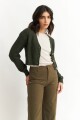 Cardigan con manga balloon VERDE OLIVA