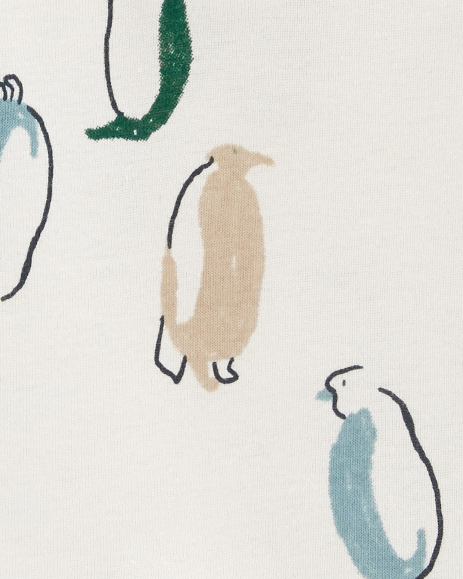 Set dos piezas pantalón y body con botones diseño pingüinos de algodón Sin color