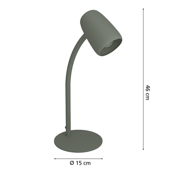 Portátil de mesa acero verde E14 "CARLO" EG5604
