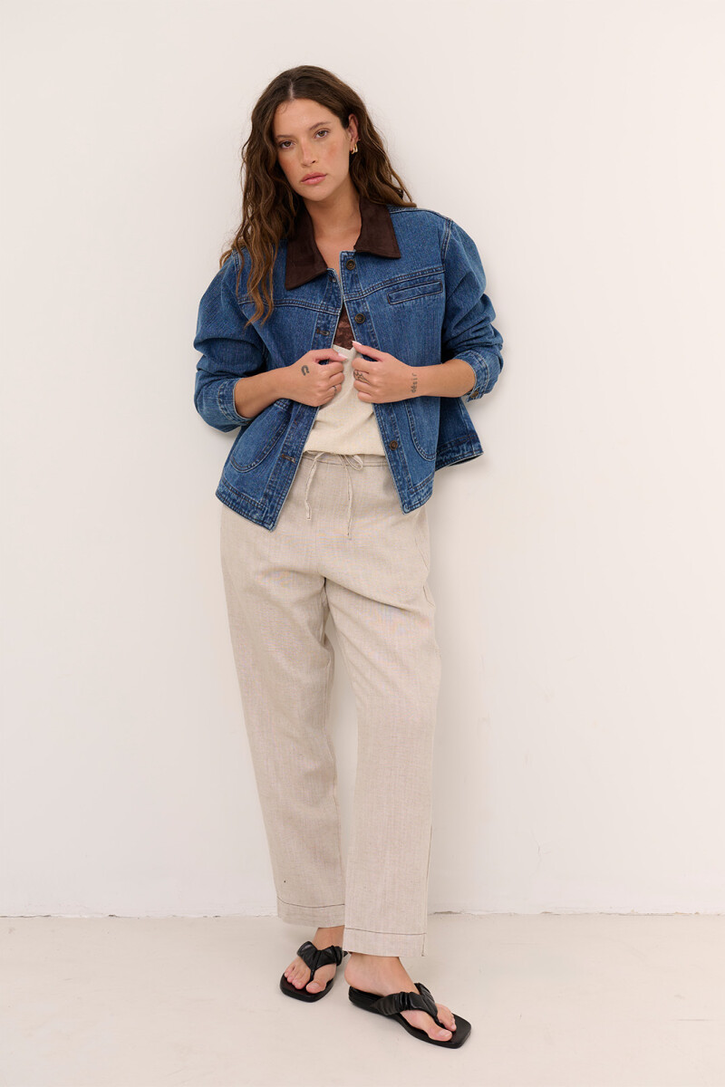 PANTALON LINO NET BEIGE