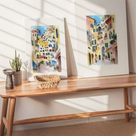 Cuadro Canvas 40X60Cm Casas De Colores 2 Cuadro Canvas 40X60Cm Casas De Colores 2