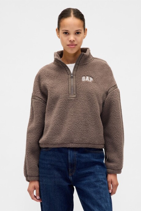 Buzo Polar Medio Cierre Logo Gap Mujer Plymouth Rock