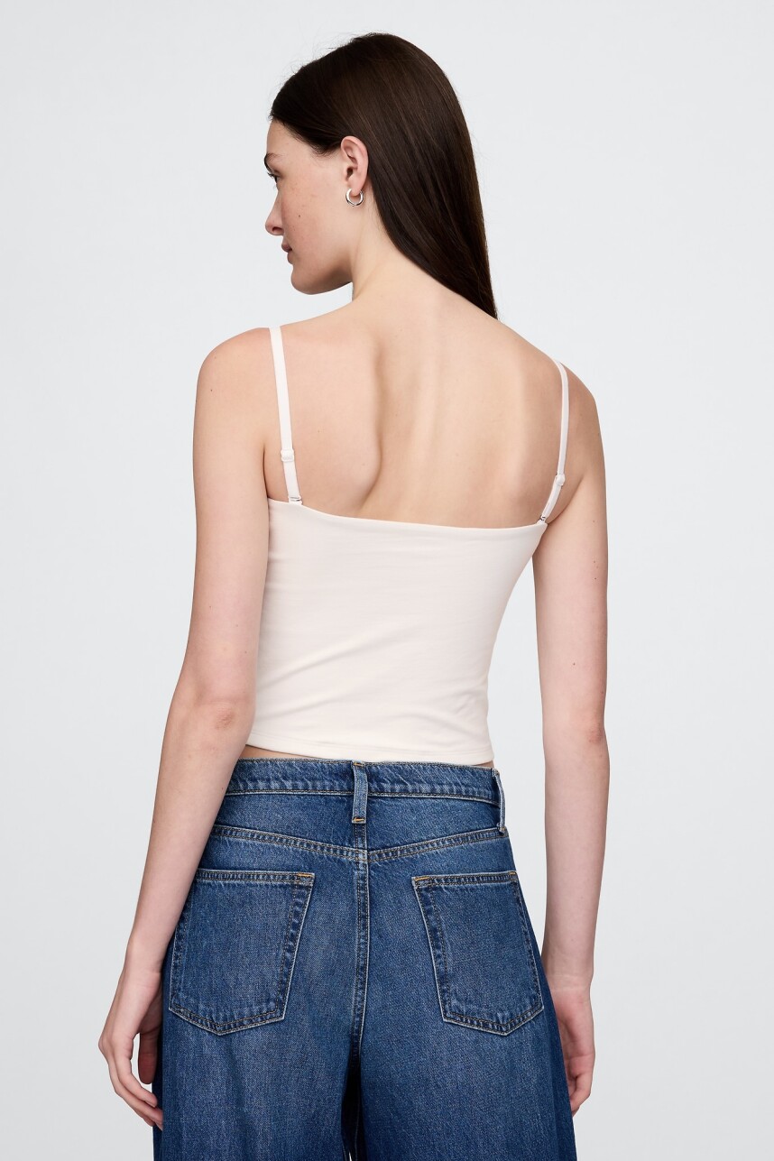 Musculosa Algodón Breteles Finos Mujer New Off White