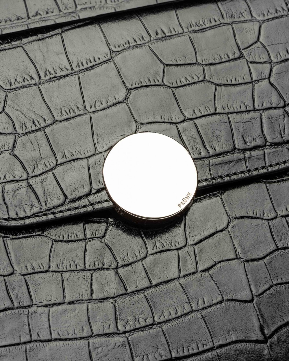 Shopper The Circle en cuero croco Negro