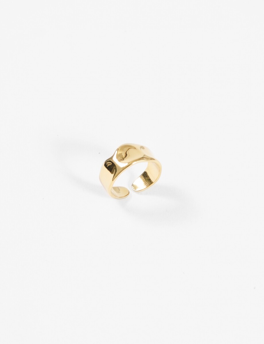 Anillo acero ajustable irregular - dorado 