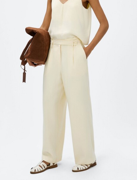 PANTALÓN RECTO DE TIRO ALTO BLANCO