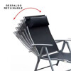 Reposera Plegable Reclinable para Exterior Negro