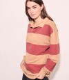 Sweater Polo Rayas Camel