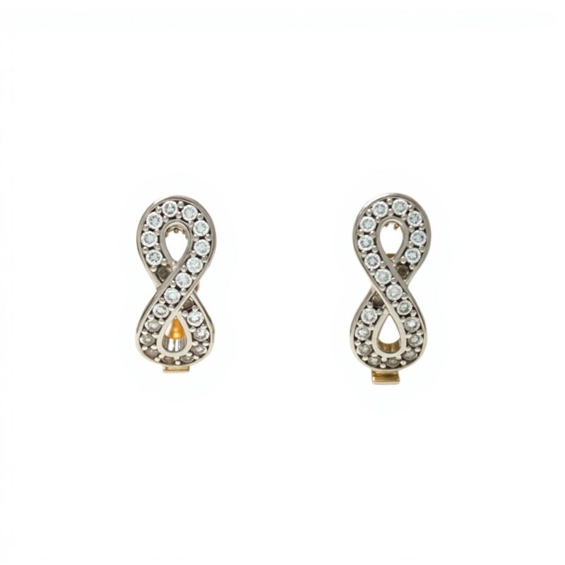 Caravanas aros infinitos oro- Oro bajo - Zirconia - CA8183 conpiedra