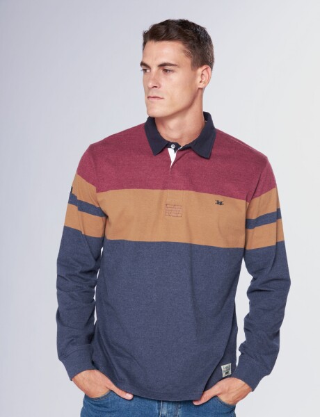 REMERA POLO RAYADA Bordo
