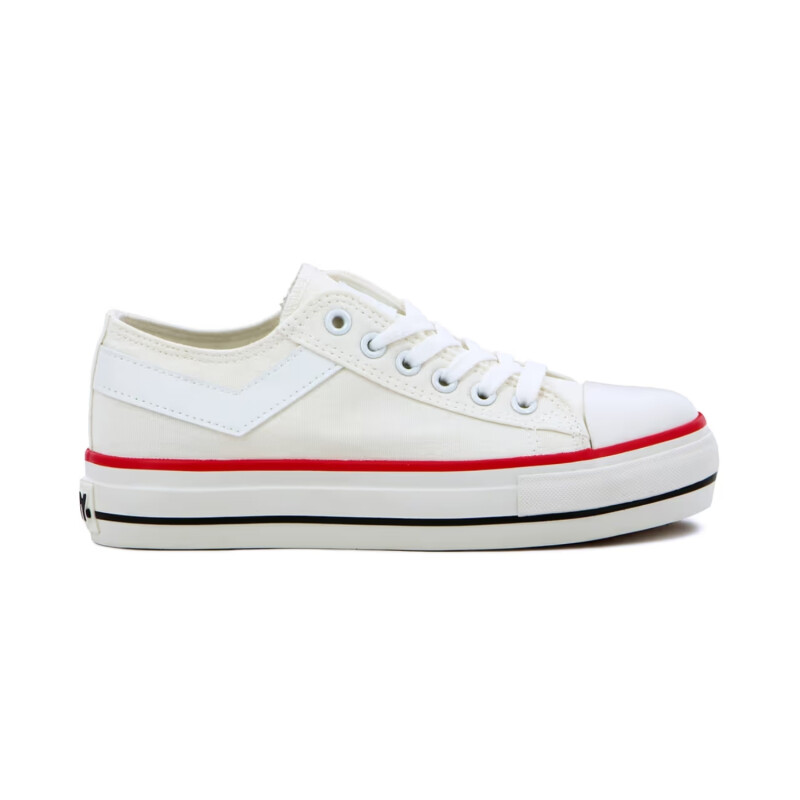 Championes Pony plataforma Casual Classic Mujer Blanco-Blanco