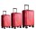 Set de 3 Valijas de Mano Rígidas Rojo
