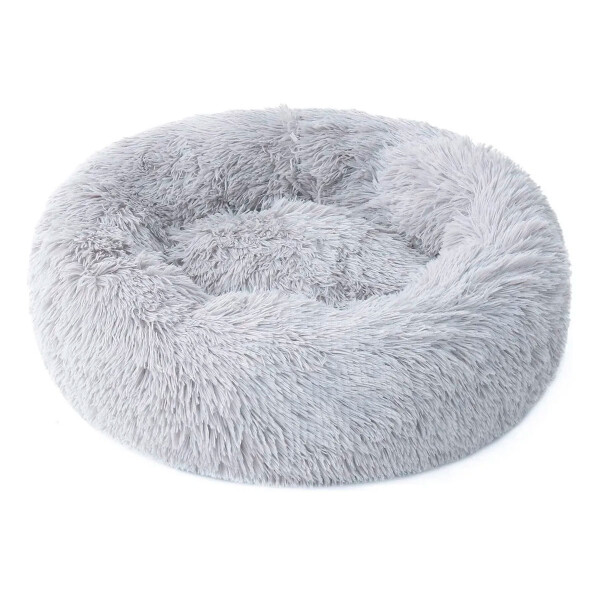 Cucha Cama Colchon Puff Plush Mascota Antiestress 55cm Color Variante Gris claro