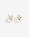 Aros Pasantes Color Aros Pasantes Flor Esmaltada - Dorado