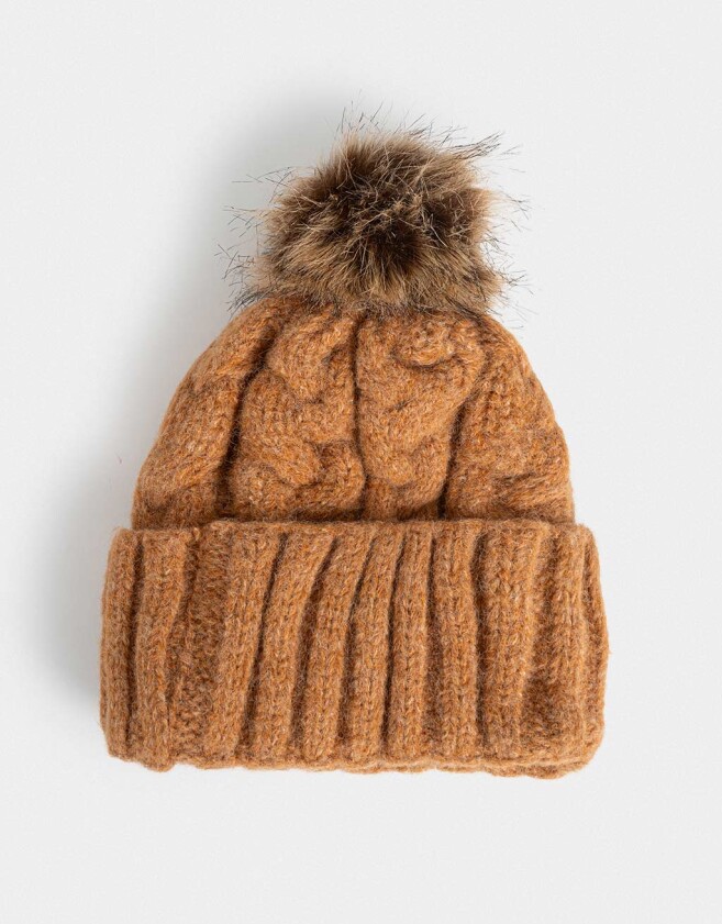 Gorro Gorro Tejido Pompón - Marron Camel