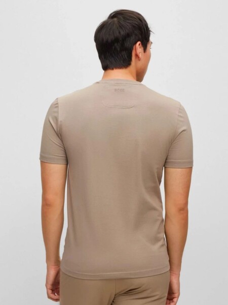 Hugo Boss -Remera de algodón con logo, regular fit, TEE 4 Beige