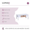 Mesa de centro Lumax de 1 cajón madera y blanco Mesa de centro Lumax de 1 cajón madera y blanco