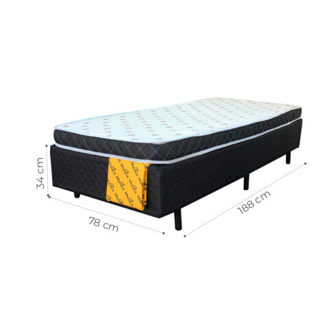 Sommier QUITO - 1 Plaza - Espuma - Suave -188x78x47 - 70K Sommier QUITO - 1 Plaza - Espuma - Suave -188x78x47 - 70K