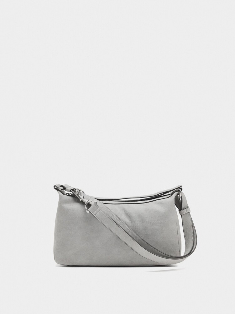 Bolso Bandolera Efecto Piel gris