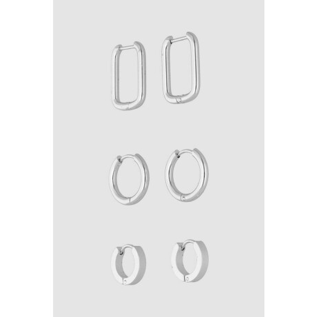 Pack de 3 aros geometricos Plata