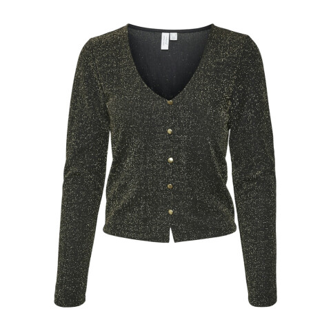VMRITA L/S V-NECK TOP JRS BTQ B-15 1 BLACK D. GOLD LUREX