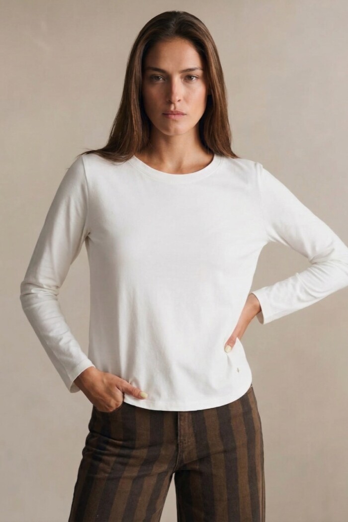 Remera Algodón Elastano Nácar