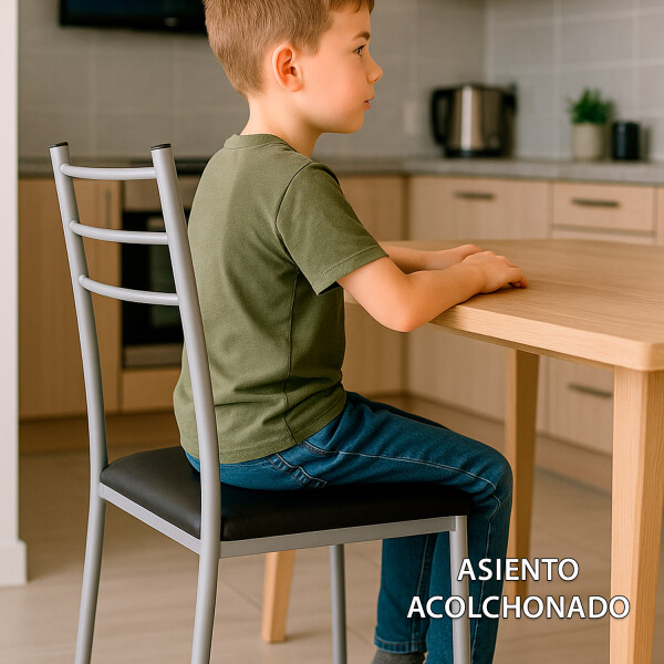 Silla Gitana Acolchonada Con Hierro, Soportan 150 Kg NEGRO