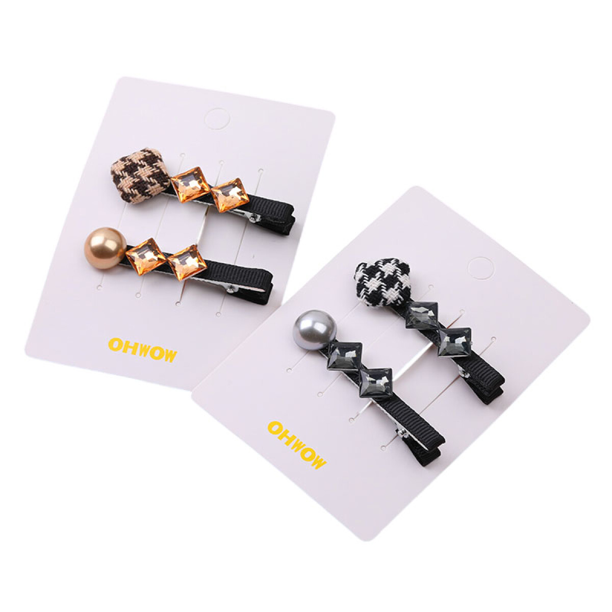 Broche pinzas para el cabello x2 c/ perla y brillantes - Broche Pinzas Para El Cabello X2 C/ Perla Y Brillantes 