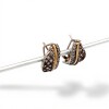 Caravanas Vintage Zirconia-Plata y oro-Zirconia blanca-CA5110 conpiedra