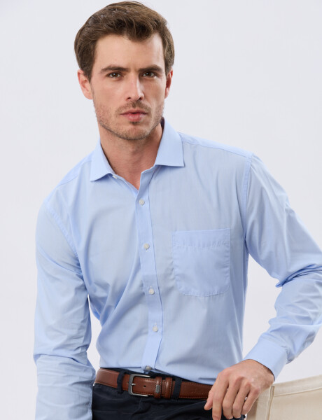 CAMISA RAYADA Celeste