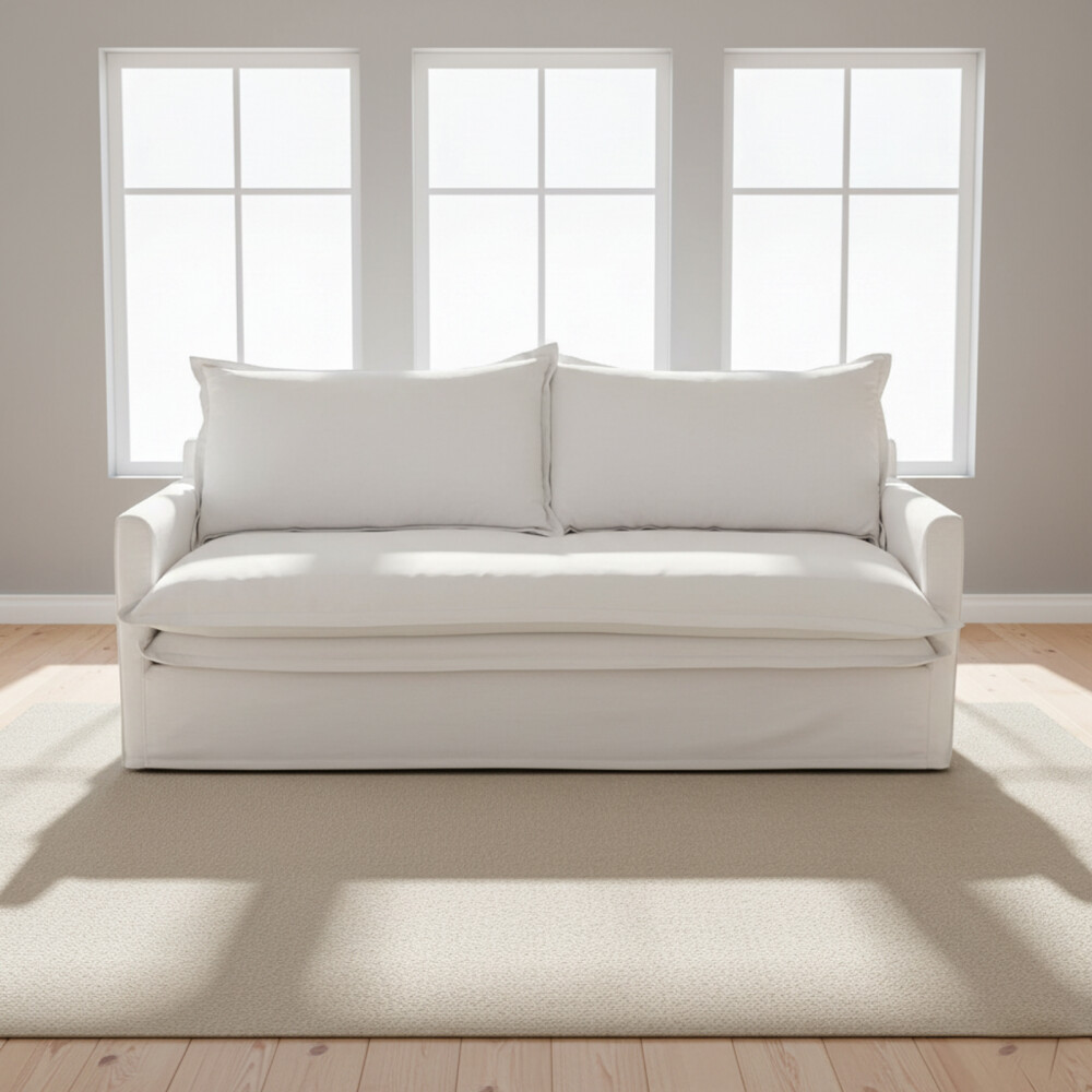 SOFA 3 CUERPOS TELA-PREMIUM BLANCO ALASKA