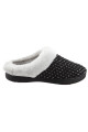 PANTUFLA FANTASIA NEGRO CON PUNTOS PLATA
