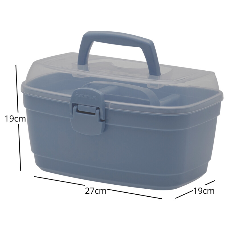 Caja organizadora con bandeja M AZUL CLARO