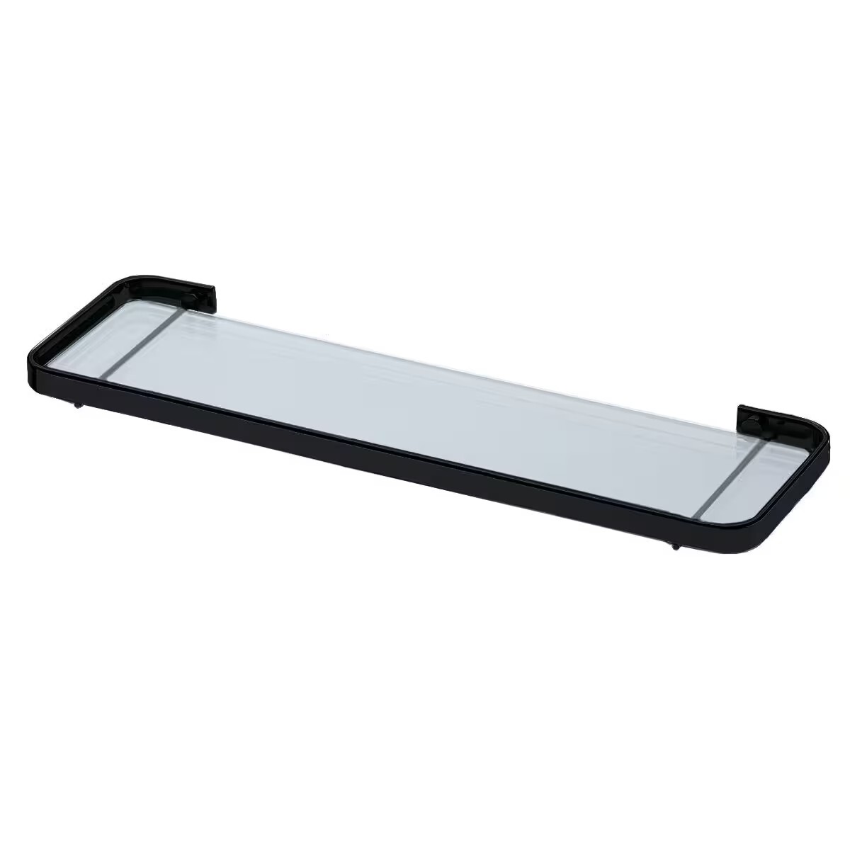 Estante De Baño En Vidrio 11 X 38 Cm Negro Mate 