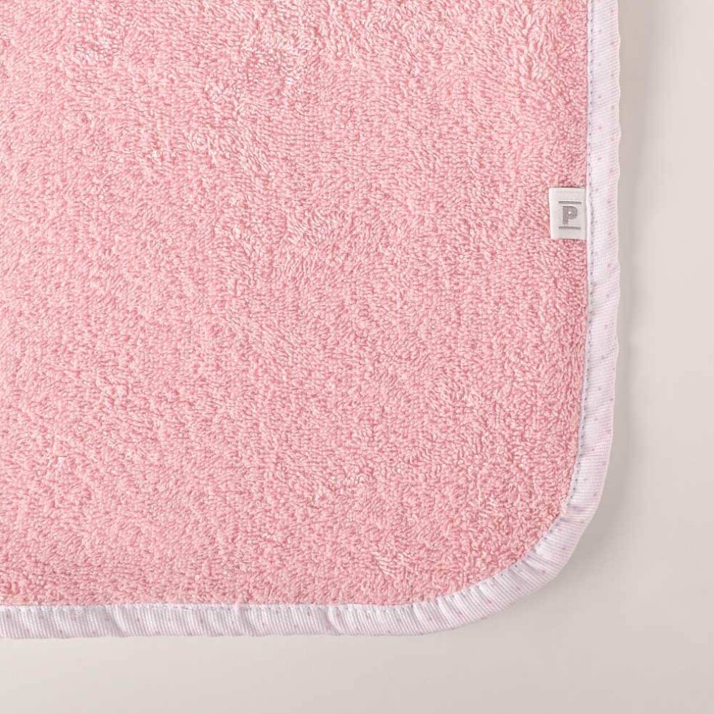 Poncho de toalla rosas con motas 1 a 3 años