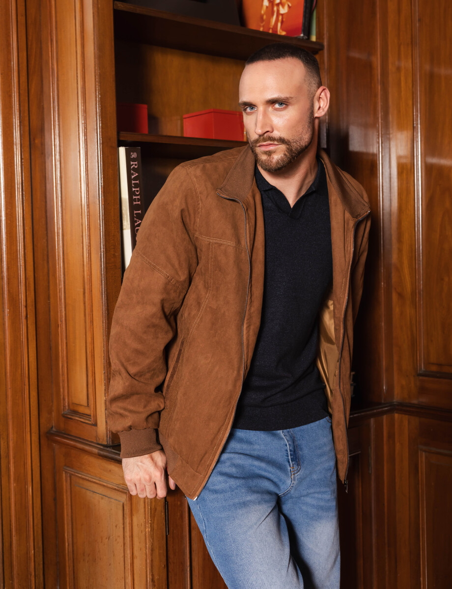 Campera suede Rune camel