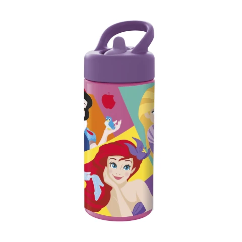 Botella Plástica con Pajita Princesas Disney 410 ml U