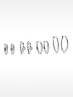 Set De Aros Con Circonitas plateado