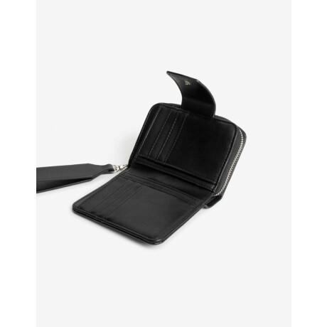 Billetera Texturada Con Solapa Negro