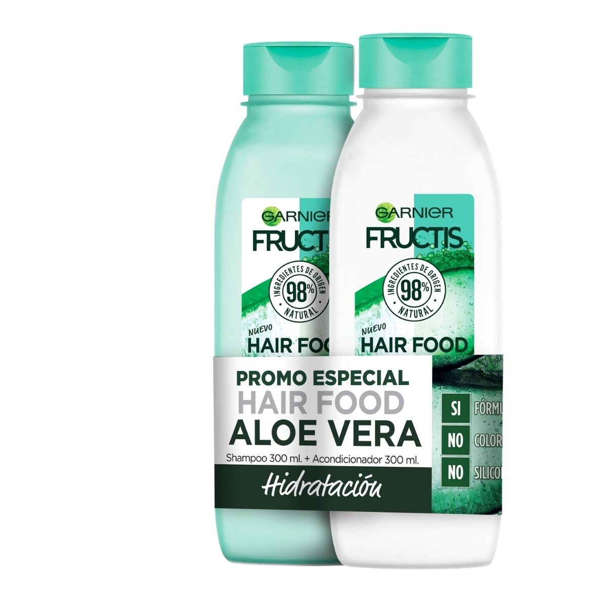 Shampoo Fructis Hair Food Alóe Vera - Pack Ahorro SH + AC 300 ML 
